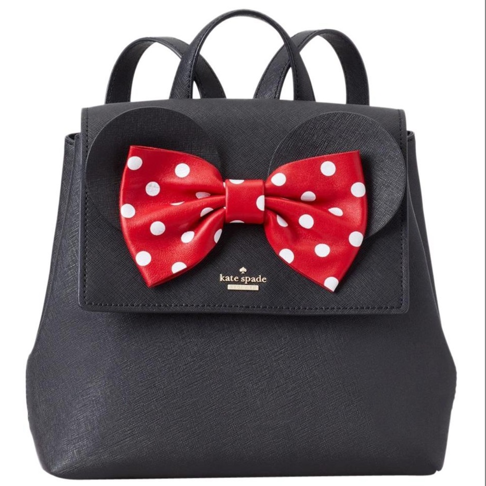 Kate Spade X Disney Minnie Mouse Neema Black Multi Saffiano Leather Backpack